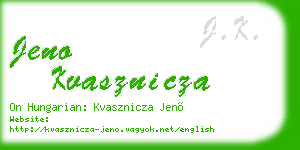 jeno kvasznicza business card