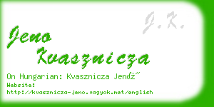 jeno kvasznicza business card